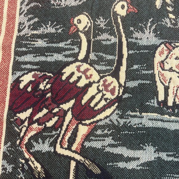 Vintage Noahs Ark Tapestry Blanket ‘And they came two by two’ 1994 fringed - Picture 5 of 9